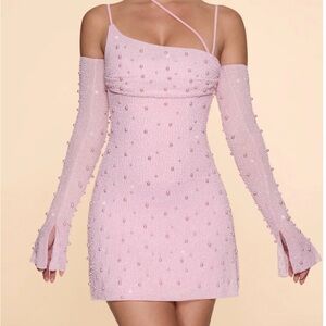 Elegant Pink Off-Shoulder Dress